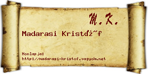 Madarasi Kristóf névjegykártya