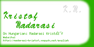 kristof madarasi business card